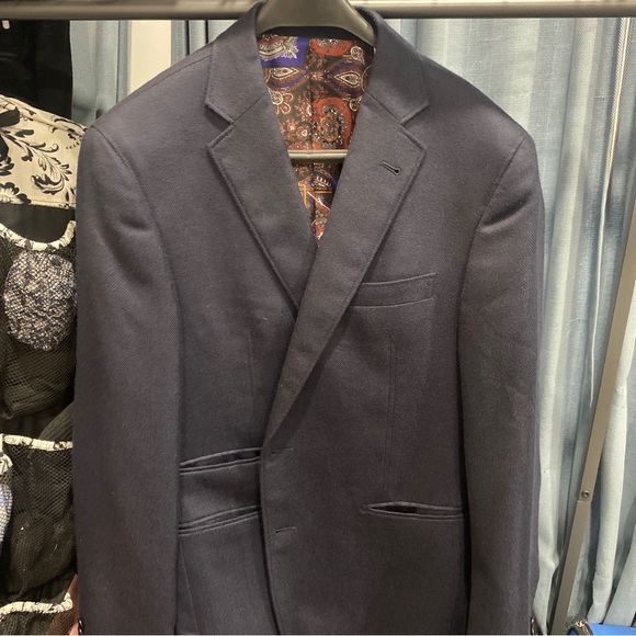 Robert graham cashmere suit blazer - navy blue - Picture 3 of 8